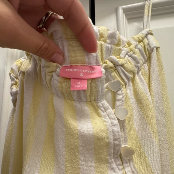 Striped Yellow Jumpsuit - Picture 2 of 2